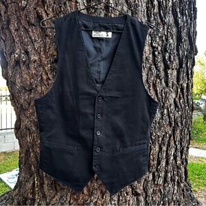 Black Men's  buttons Vest